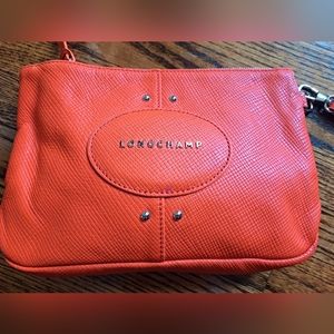 Extemely Rare Vintage Longchamp Orange Leather Wristlet